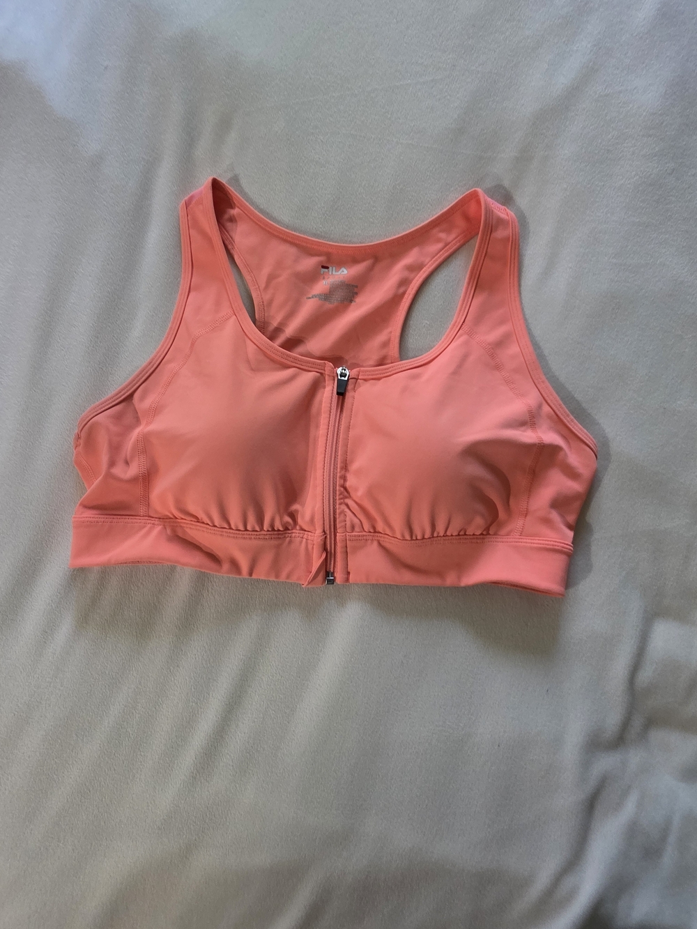 Fila Coral Zip-Front Racerback Sports Bra
